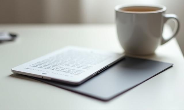 電子書籍リーダーとコーヒー